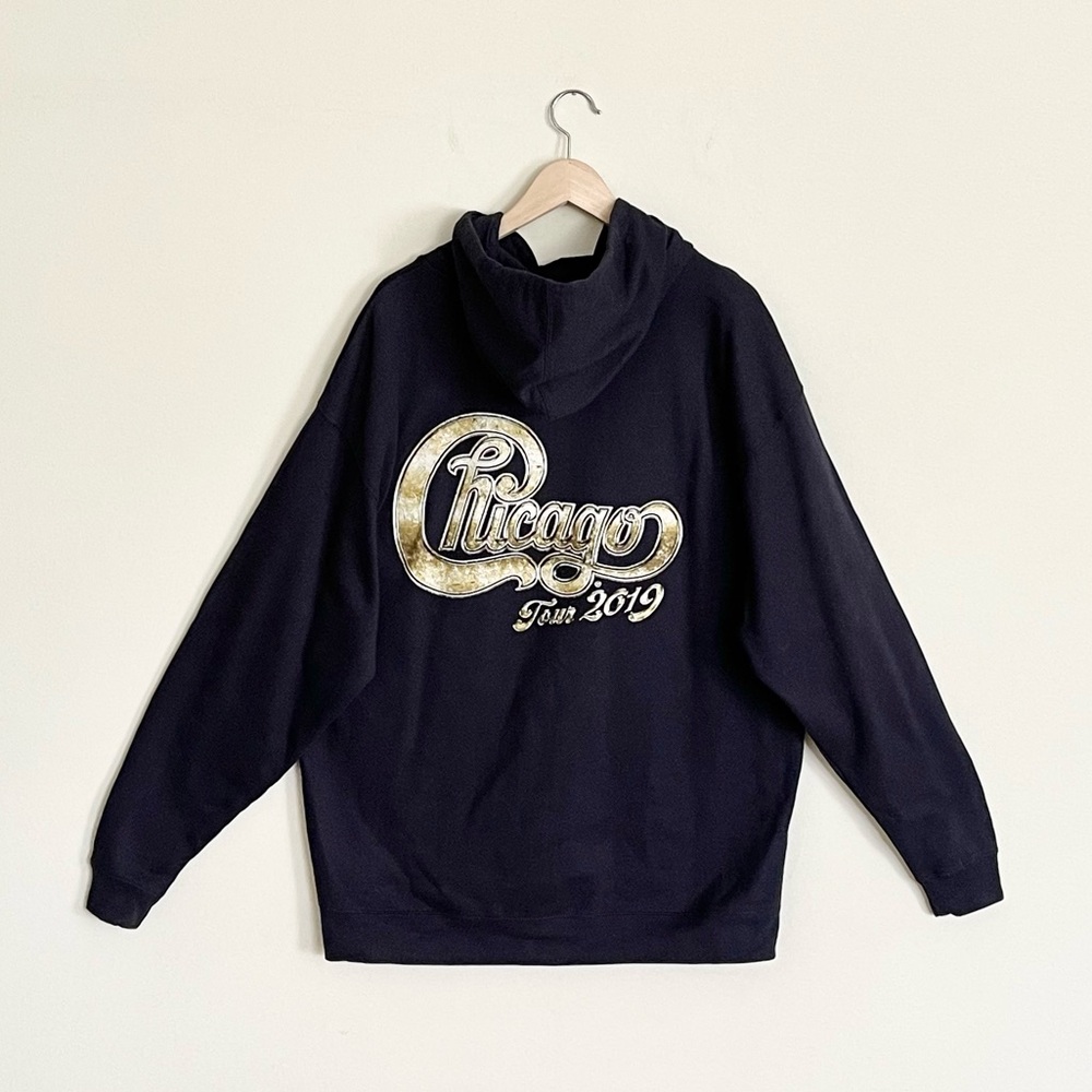 NEW Chicago 2019 Tour Band Concert Black Full Zip Hoodie Jacket Adult size 2XL